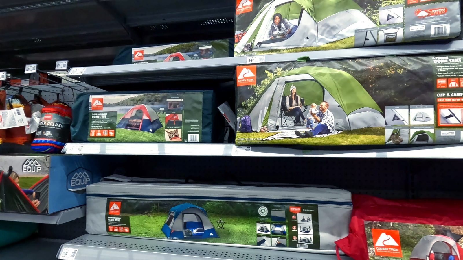 Ozark Trail tents at Walmart