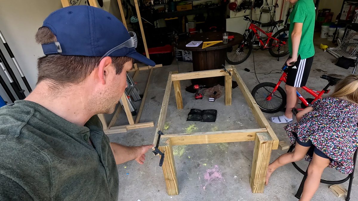 Frame of table jump coming together