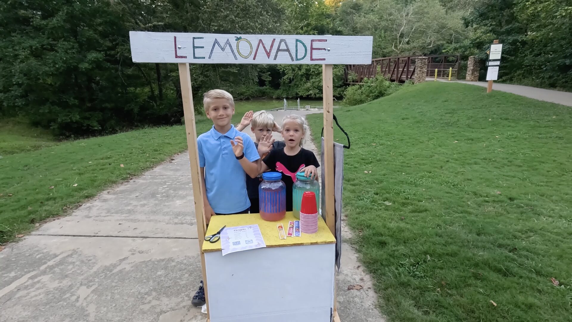 Kids at a lemonade stand
