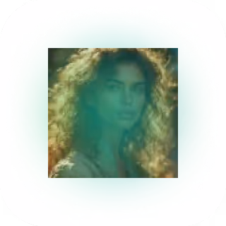 Green Gradient Over a Lady at a subset time