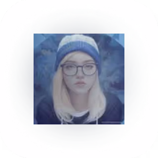 Blue Gradient over a girl with glasses
