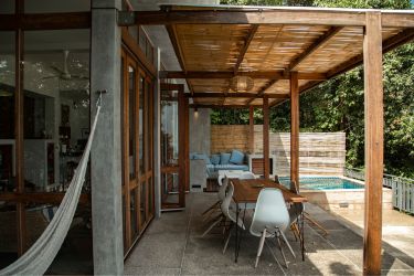 Bamboo pergola