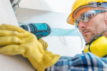 Contractor using tools