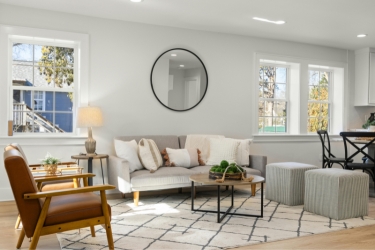 Living room with windows and natural light