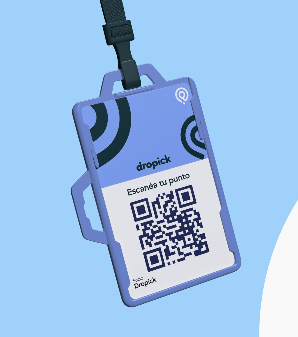 a partner QR badge lanyard for Dropick Point locations