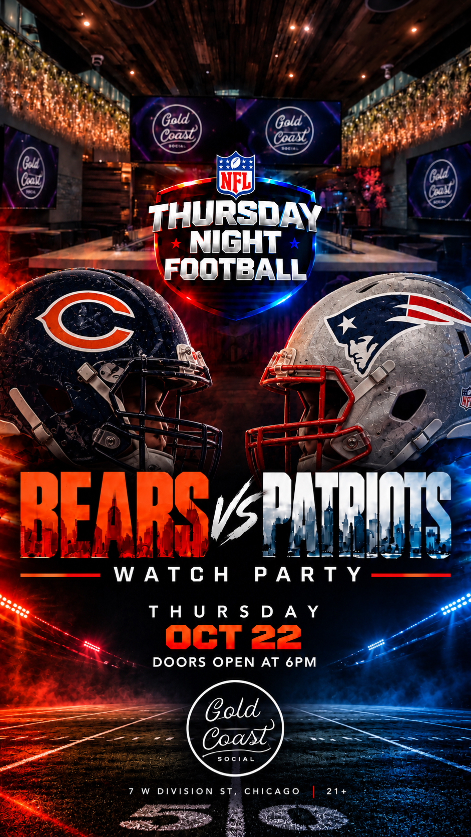 Bears vs Patriots Watch Party