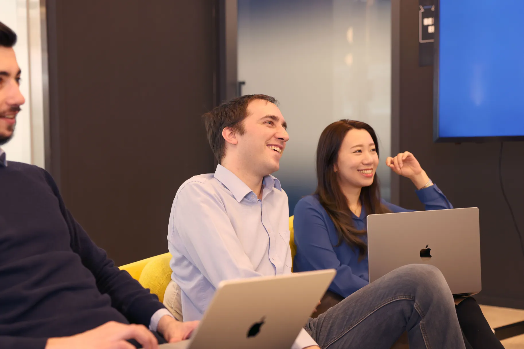 The team working in office!