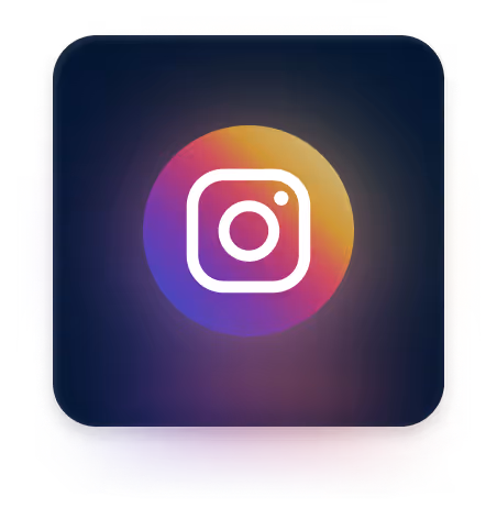A glowing instagram logo