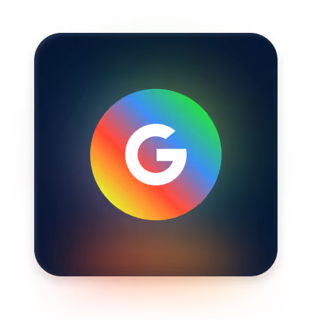 A glowing google logo