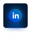 A glowing LinkedIn logo