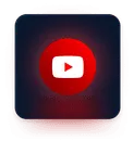 A glowing Youtube logo