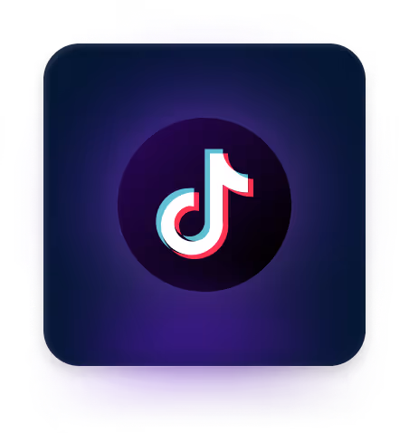 A glowing tiktok logo