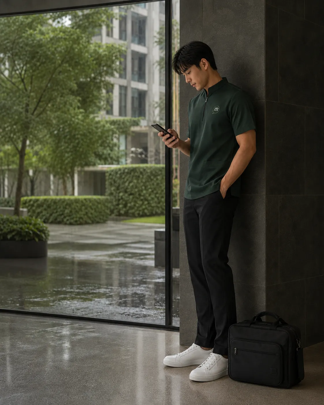 Male Therapist ของ MMS ตรวจรายละเอียดนัดก่อนขึ้นไปยังที่พักของลูกค้า