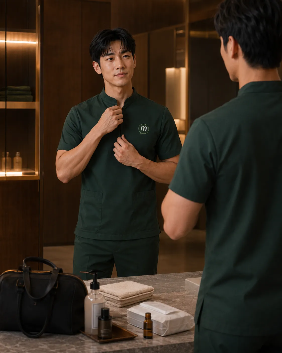 Male Therapist ในชุด MMS เตรียมตัวและอุปกรณ์ก่อนออกให้บริการ