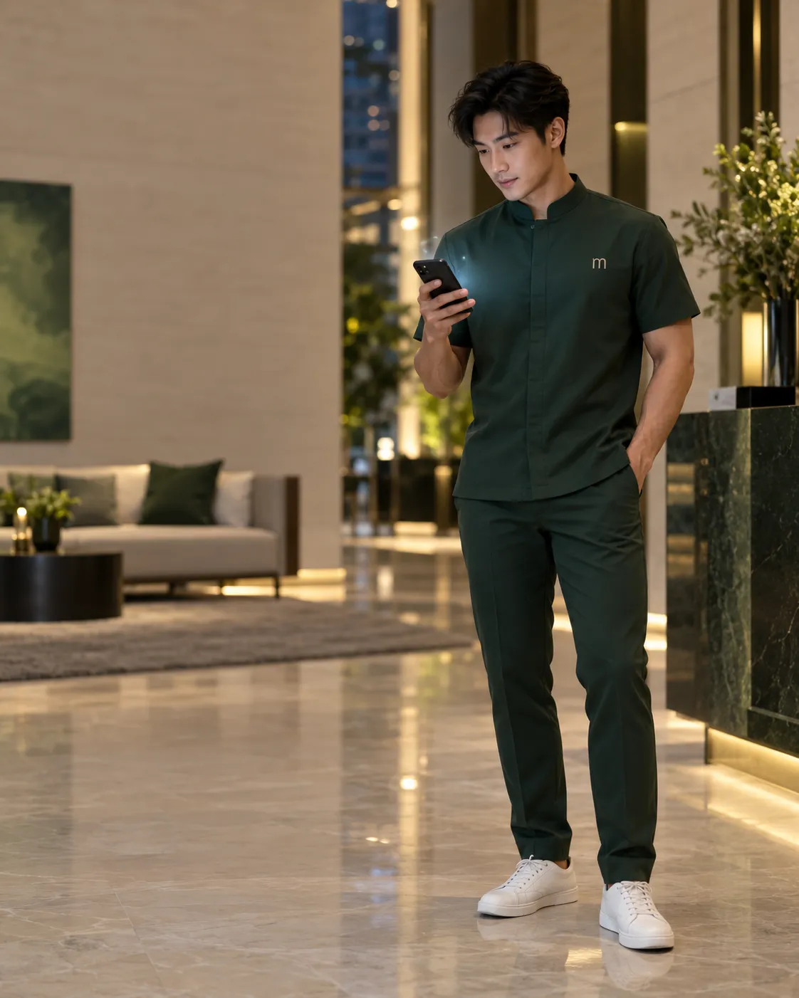 MMS freelance therapist receiving a work opportunity on his phone