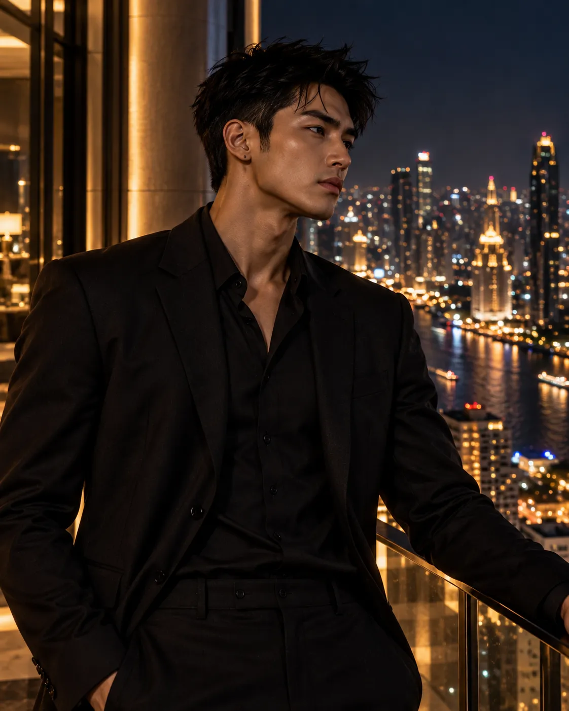 HIEI rooftop portrait over Bangkok at night