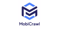 MobiCrawl company logo with stylized blue and navy cube design above the name.