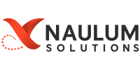 Naulum Solutions company logo with stylized red X and black text.