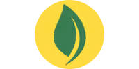 Green leaf icon inside a yellow circle on white background.