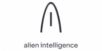 Minimalist black abstract shape resembling an arch with a vertical line inside on white background.