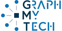 Logo with blue dots and lines forming a network and text reading GRAPH MY TECH in blue.