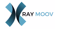 RAY MOOV company logo with stylized blue abstract design on the left