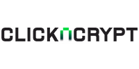 ClickNcrypt logo with a green house-shaped icon replacing the letter N.