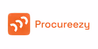 Procureezy logo with three white curved arrows in an orange square and orange text.