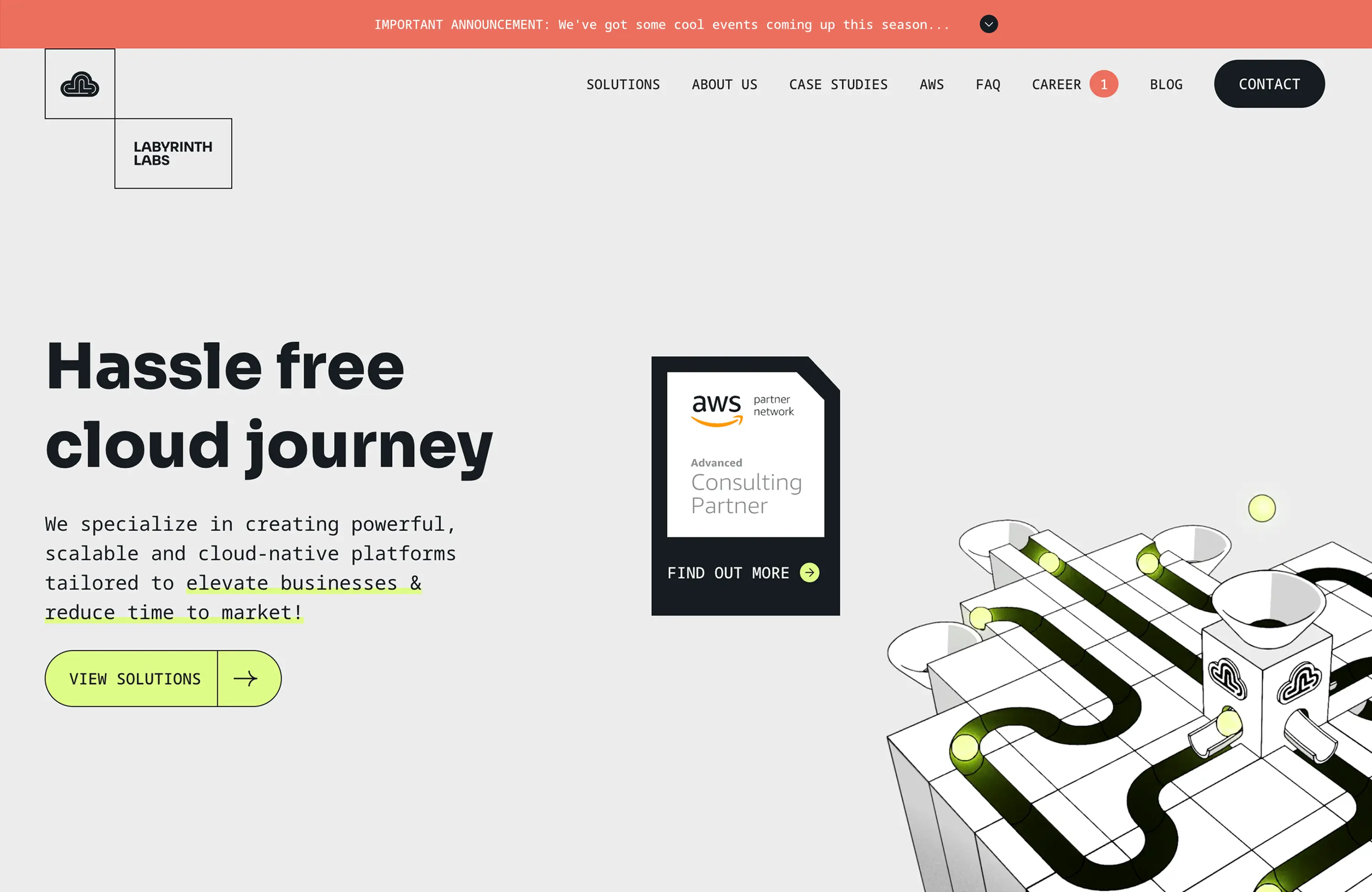 Ukázka webové stránky www.lablabs.io vytvořené ve Webflow