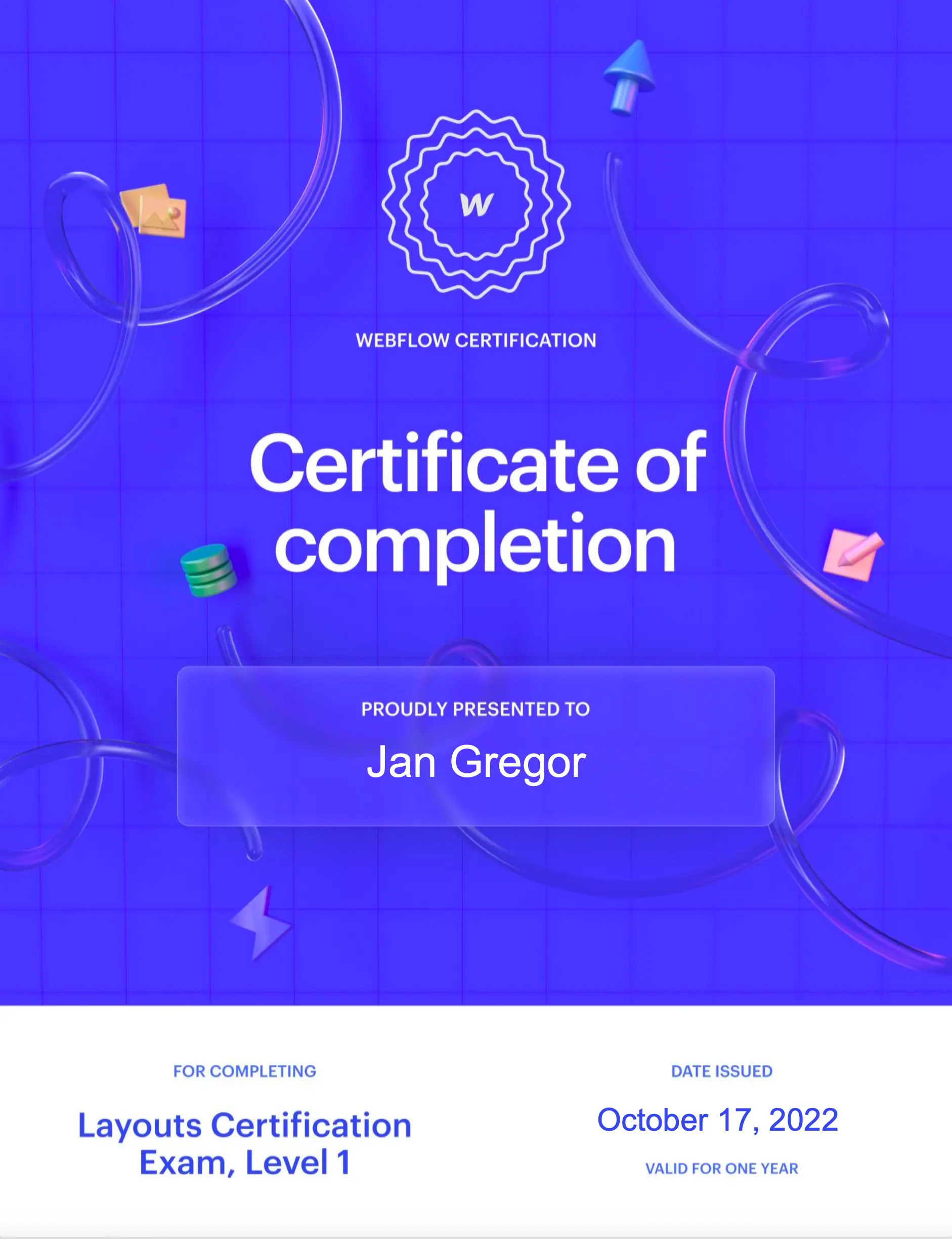 Webflow Layouts Exam Level 1 Certification Jan Gregor
