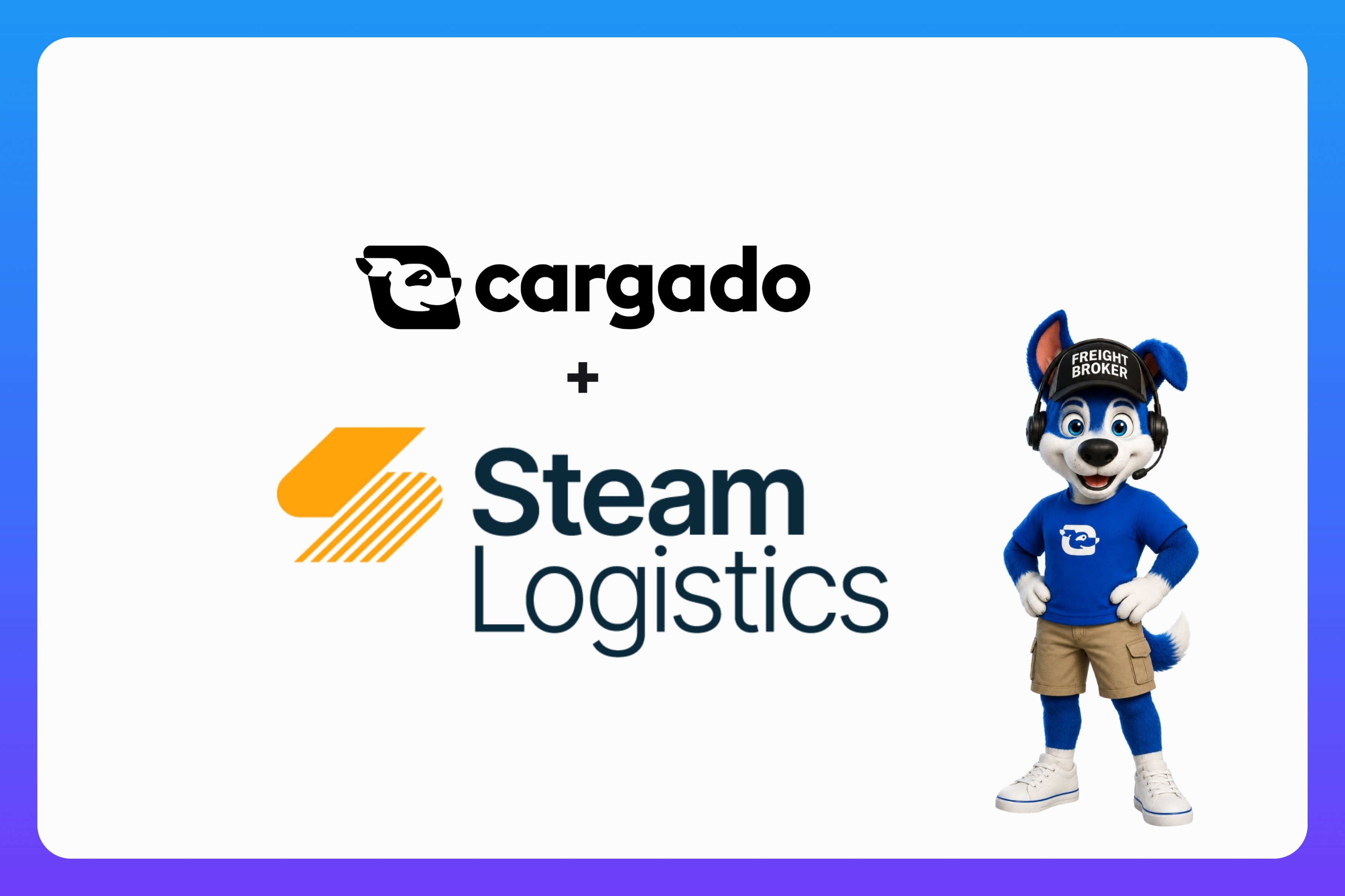Cargado and Steam Logistics logos with the Cargado mascot