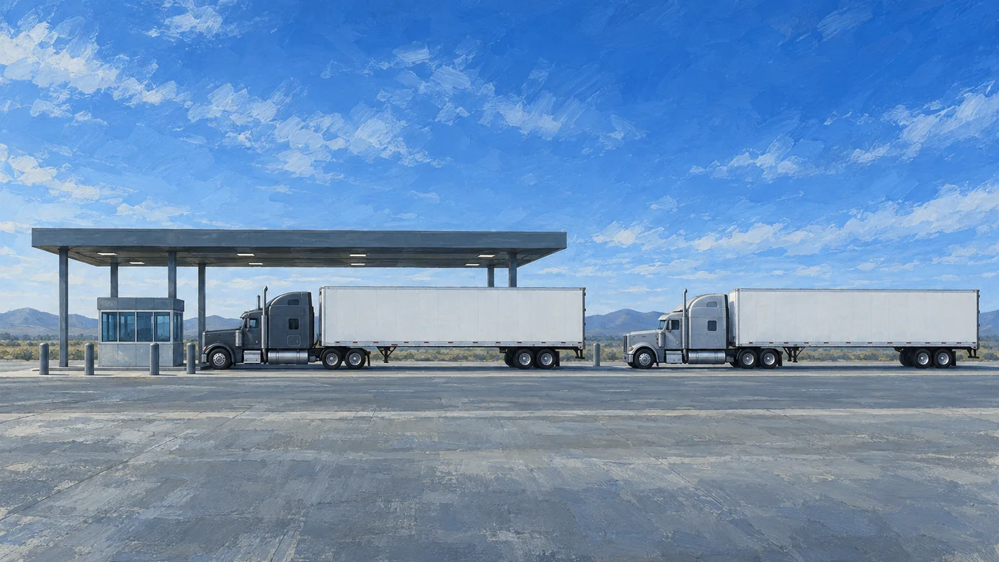 Painted header illustration for the Mexico-U.S. tariffs and trade rules guide