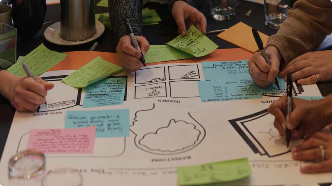 Someone explaining a document