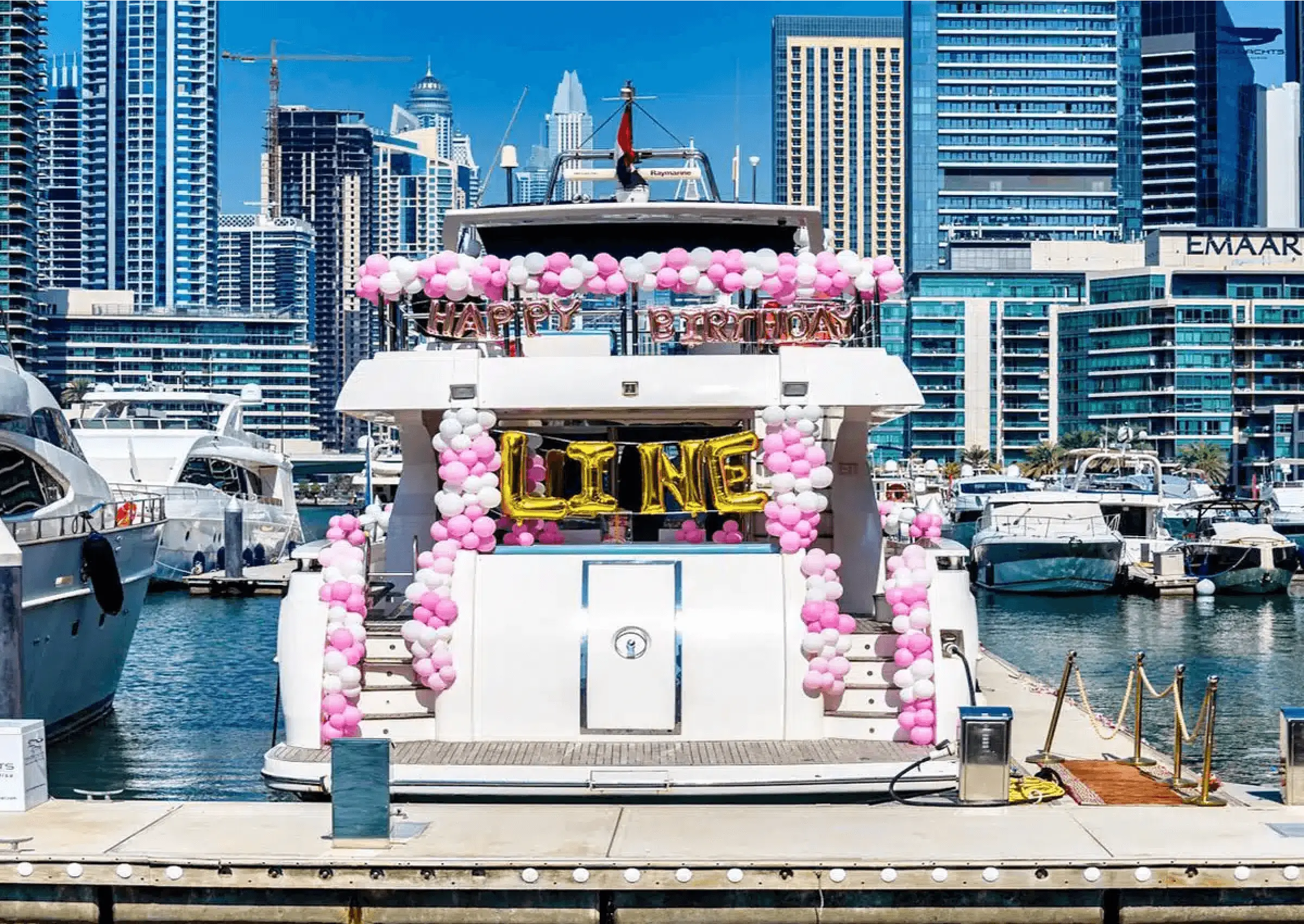 yachts rental for birthday party in dubai