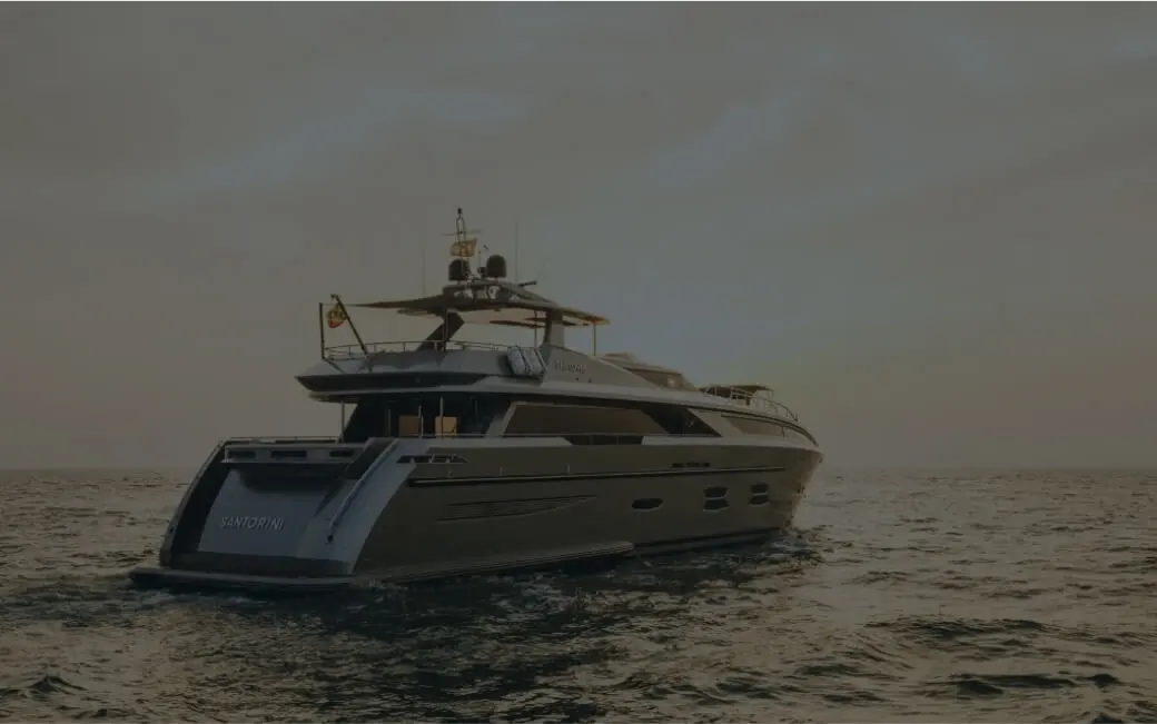 a large boat in the middle of the ocean with a sky background