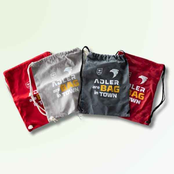 4 Sportbeutel in rot, grau, weiß von KTVA