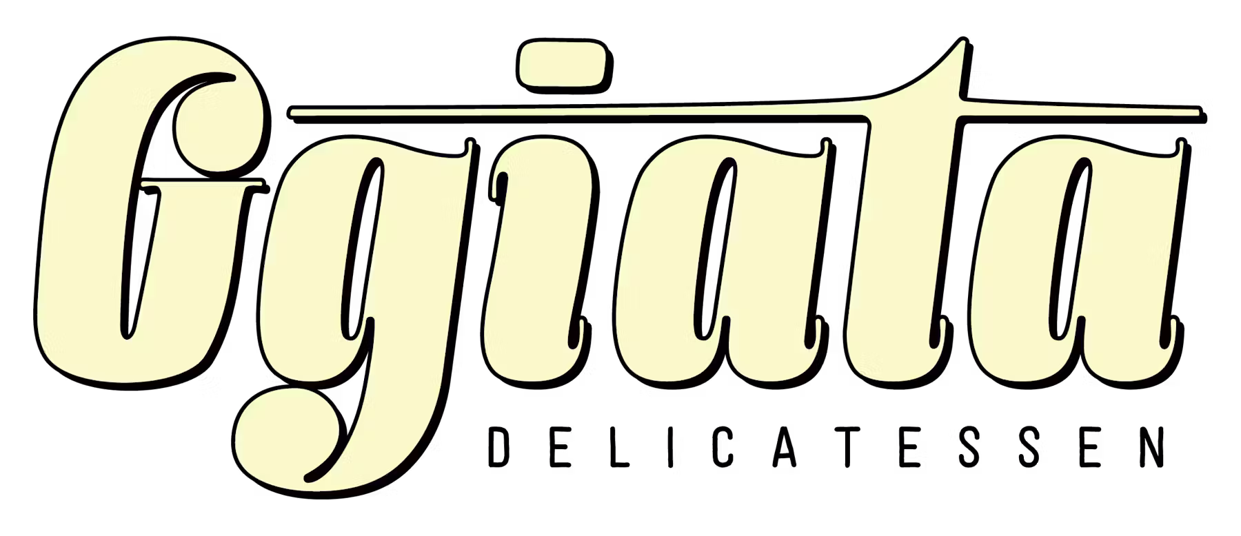 Logo with the word 'figiata' in a bold, stylized cream-colored font on a black background.
