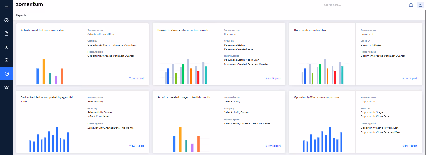 Analytics and Reporting in Zomentum