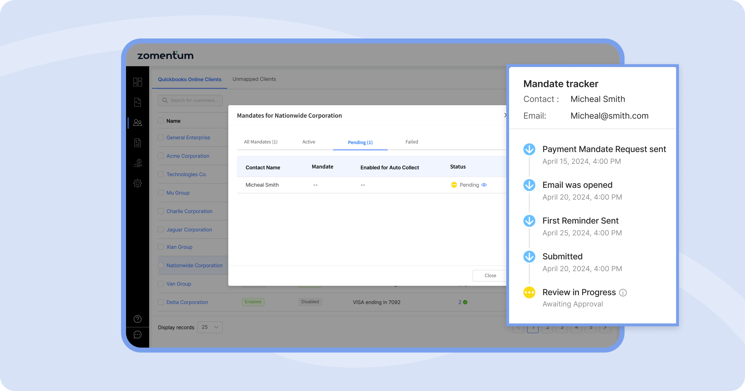 Track Mandate Progress in Realtime
