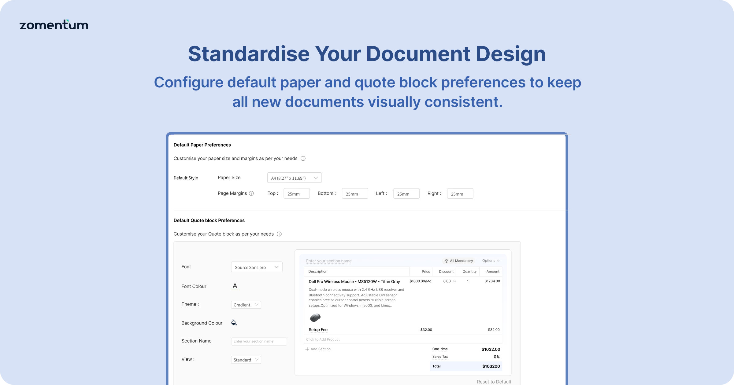 Quote Block & Paper Preferences