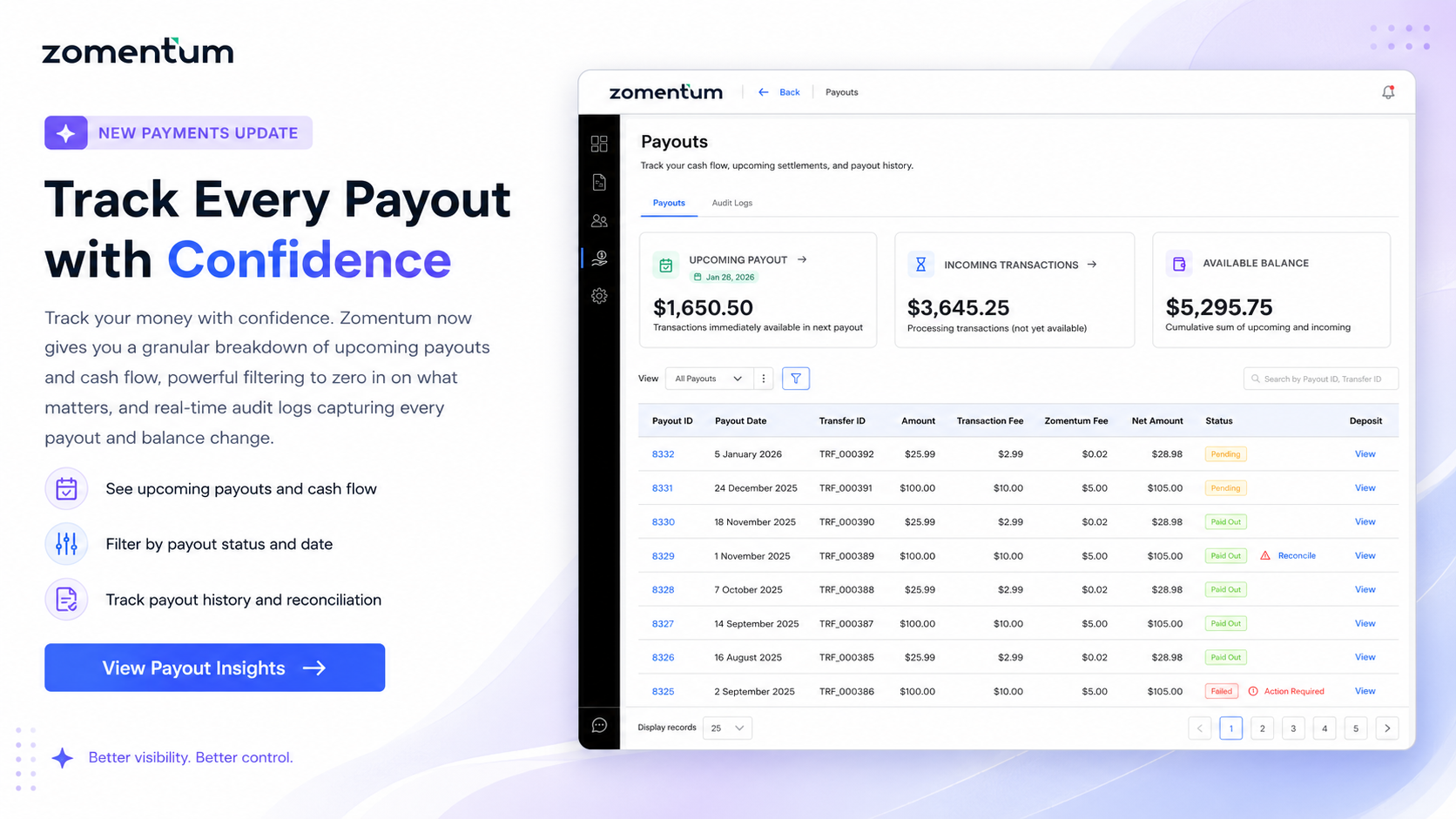 Payout Timeline and Audit Logs