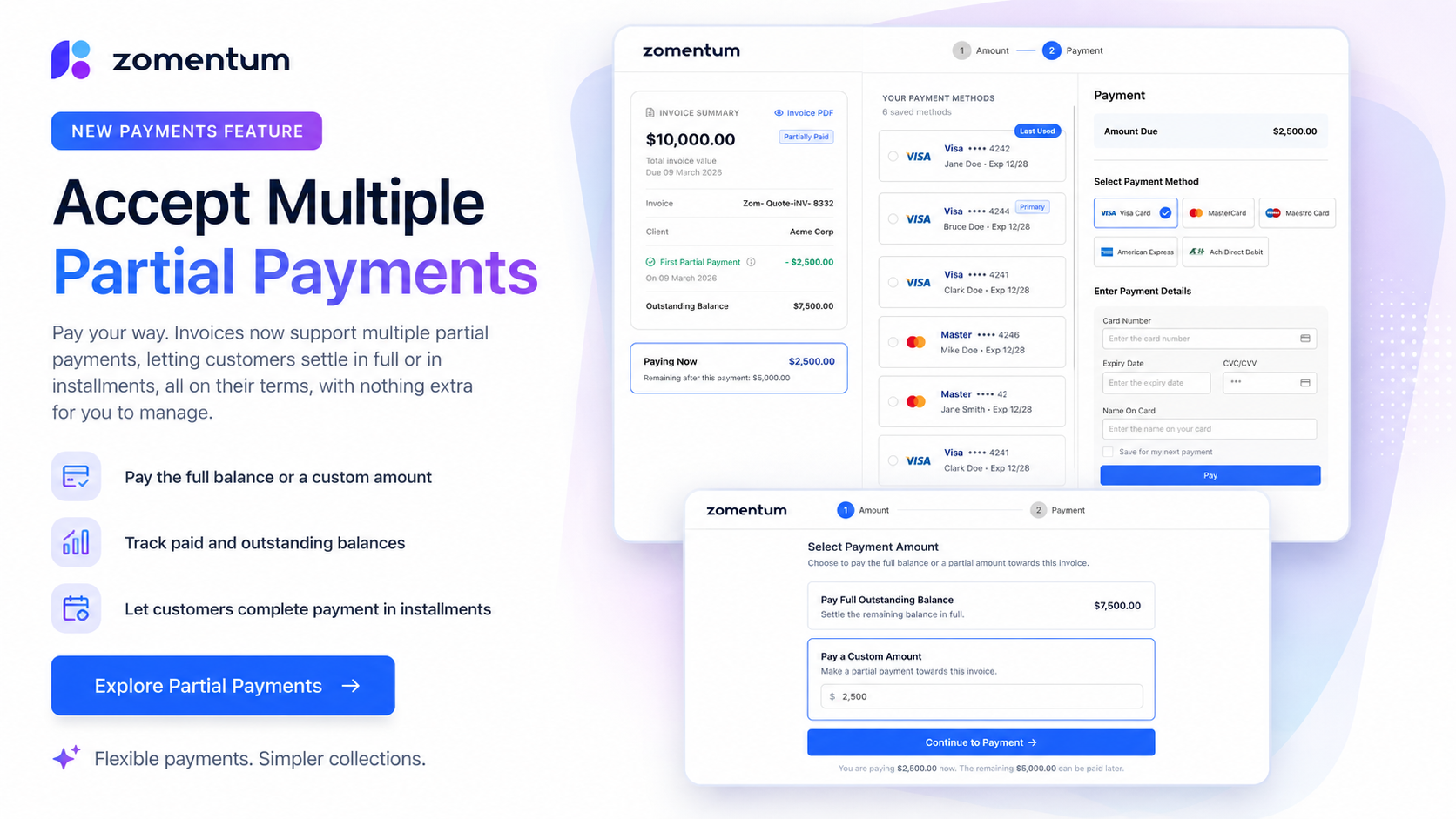 Multiple Partial Payments on Invoices