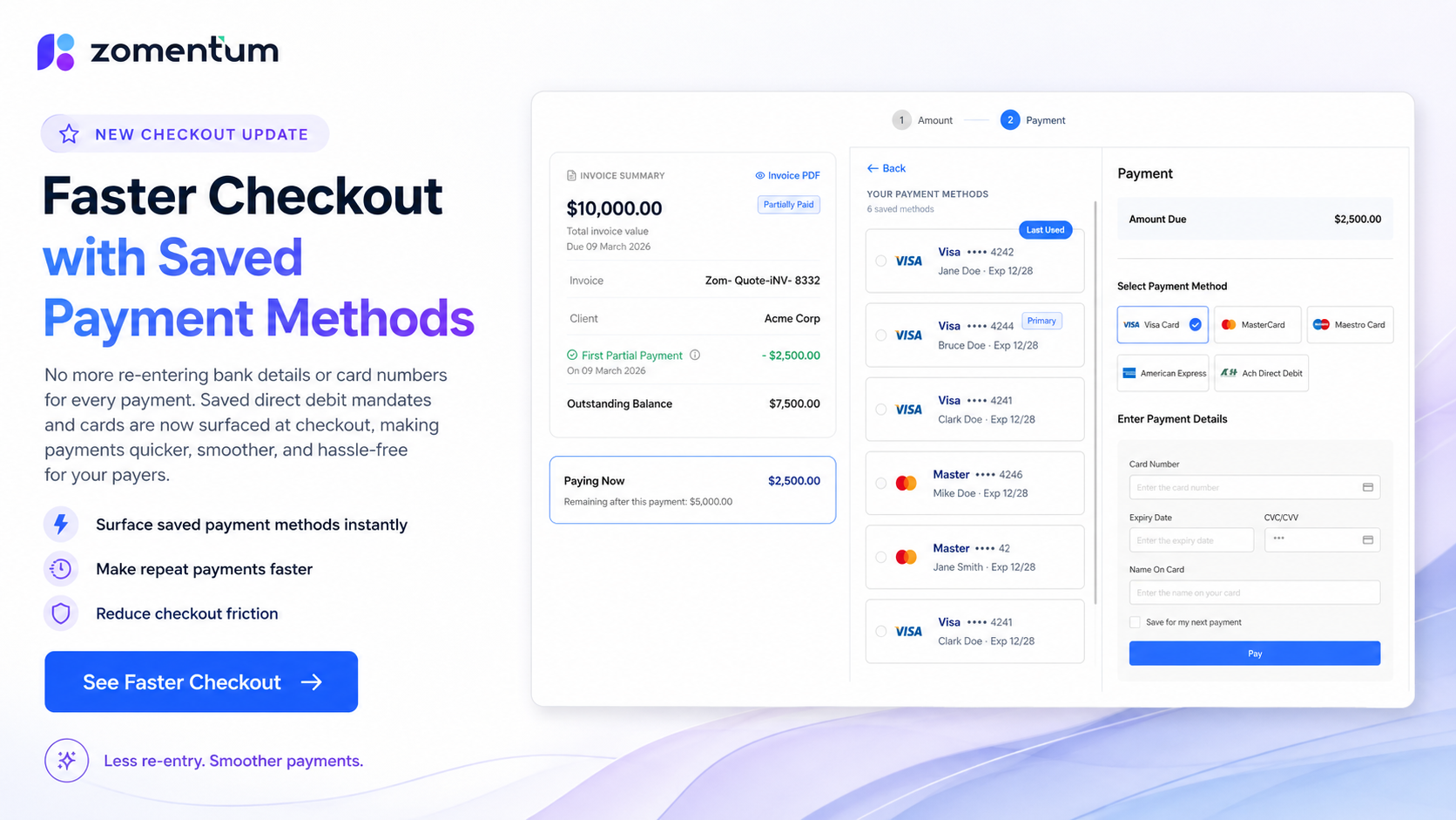 Surfacing Saved Payment Methods For Smoother Checkout
