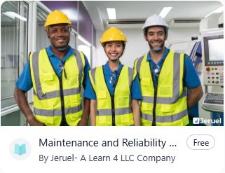 Actual course card for Maintenance and Reliability Best Practices in the Jeruel portal.