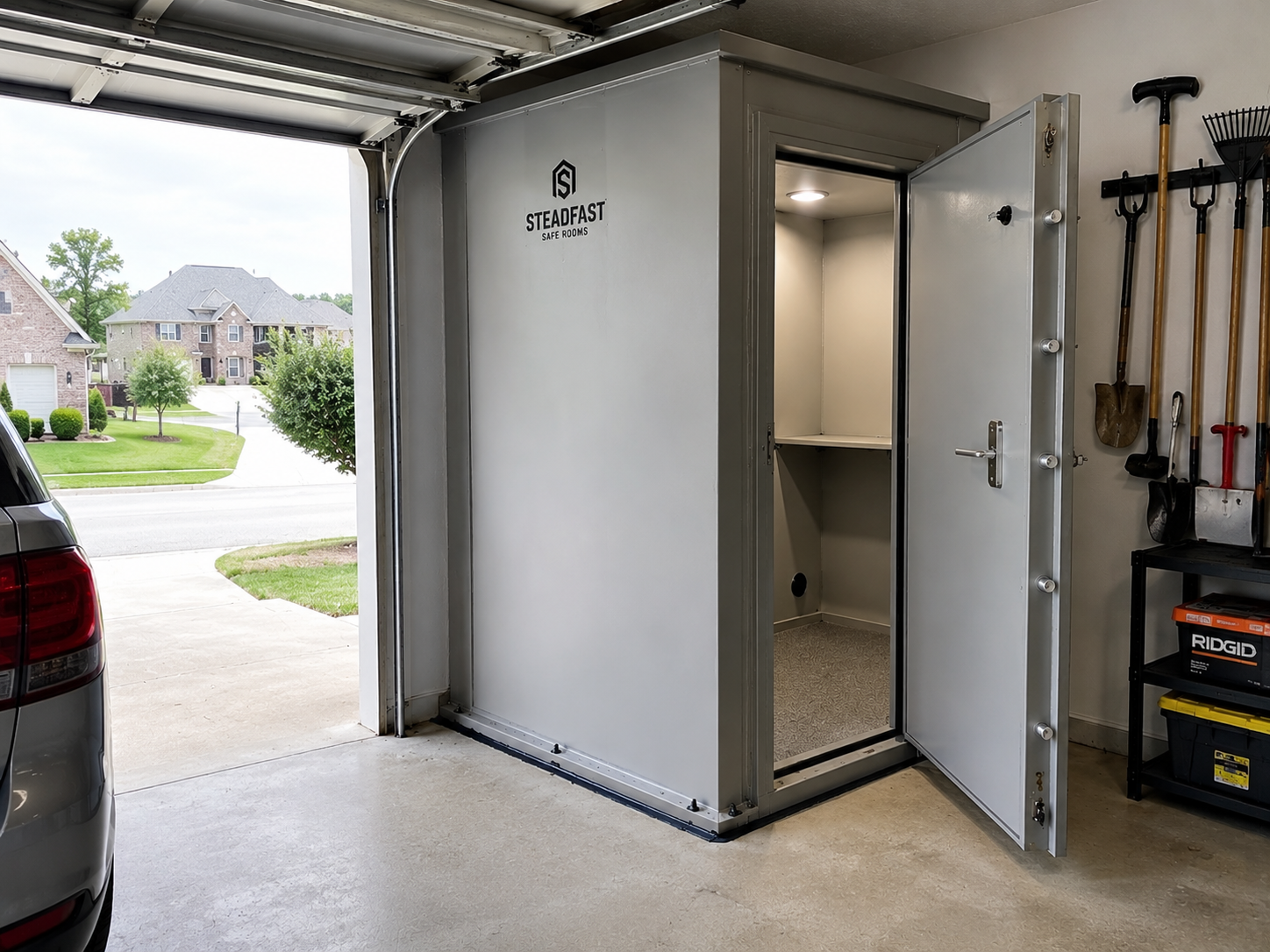 garage storm shelter flooding