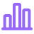 Icon of a purple bar chart with five vertical bars of varying heights.