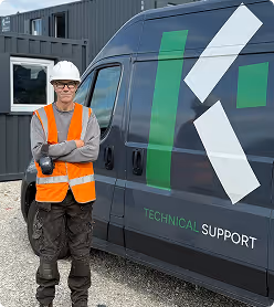 Photo grid of Kensite fleet, staff, and logistics operations supporting sustainability.