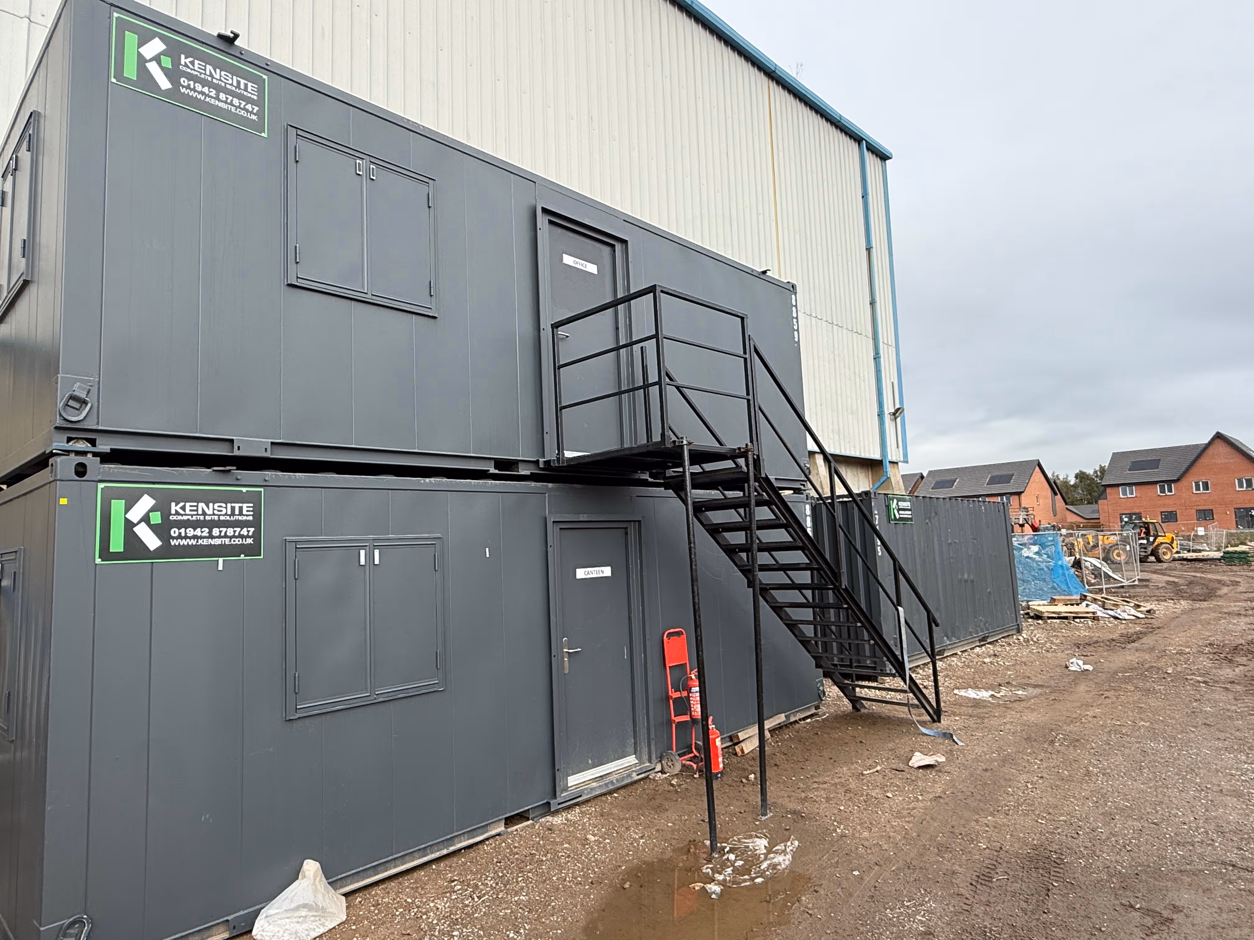 HolmPatrick Developments welfare setup on construction site.