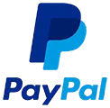PayPal-Logo mit blauem P und dem Schriftzug PayPal darunter.