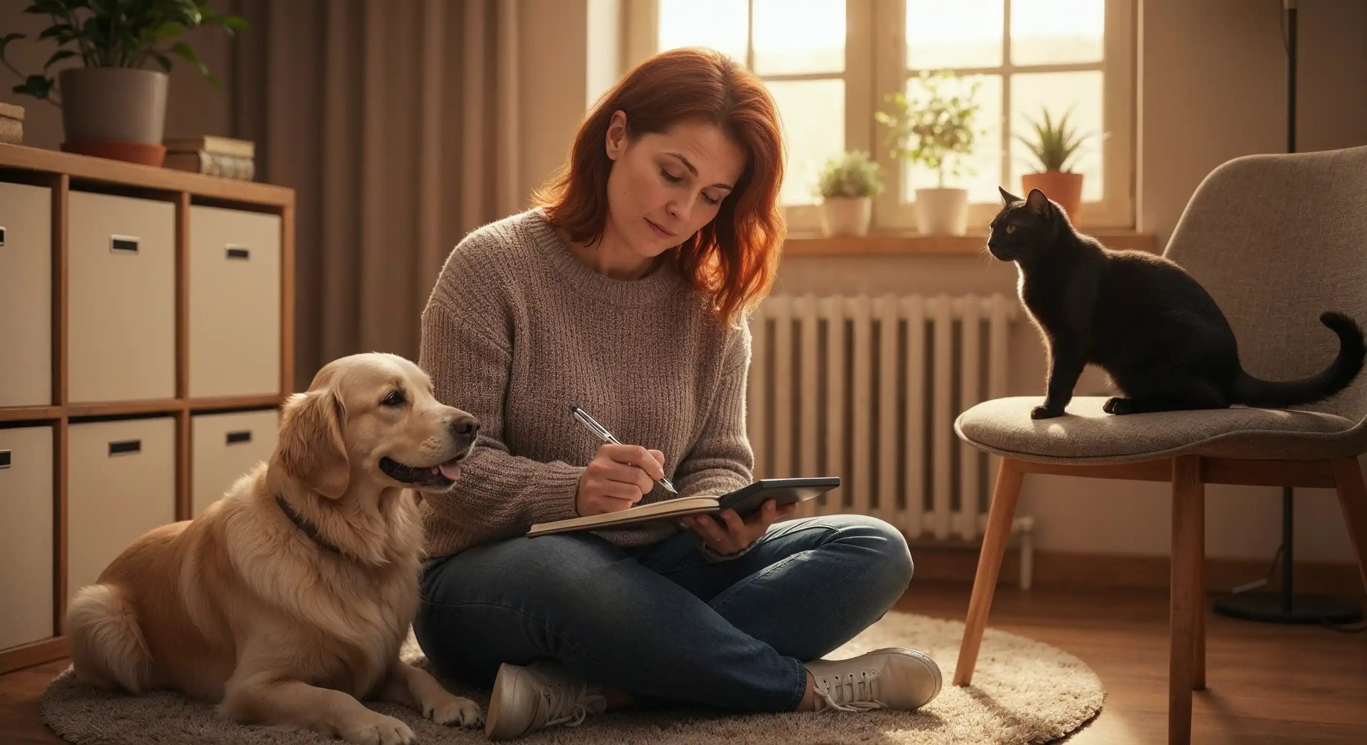 femme établis un budget pour ses animaux